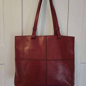 Patricia Nash Red Leather Danville Tote Bag